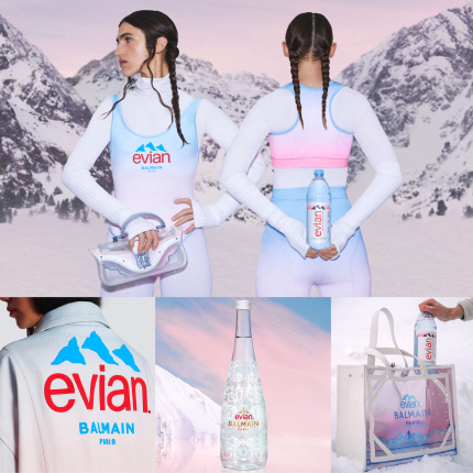 Collaboration haut de gamme Balmain x Evian